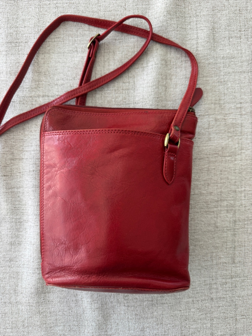 Derek Alexander Red Leather Crossbody Bag